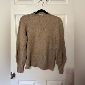 J Crew Knit Sweater Brown Stretchy Women’s Small , Soft Lightweight Mock Neck
